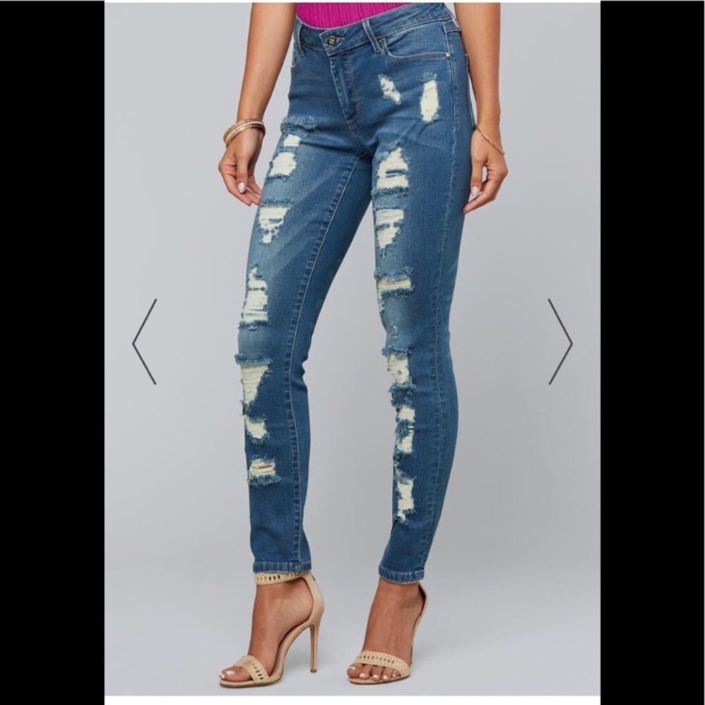 BEBE DISTRESSED JEANS